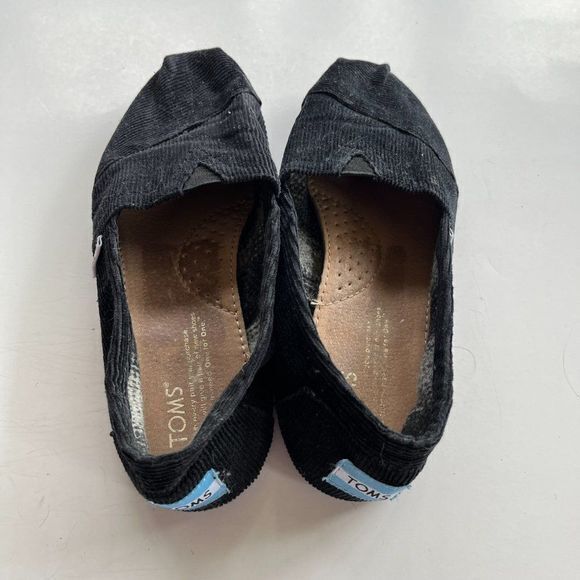 TOMS Ribbed Black Canvas Alpargata Shoes Flats Slip On Womens Size 7 - Picture 2 of 5